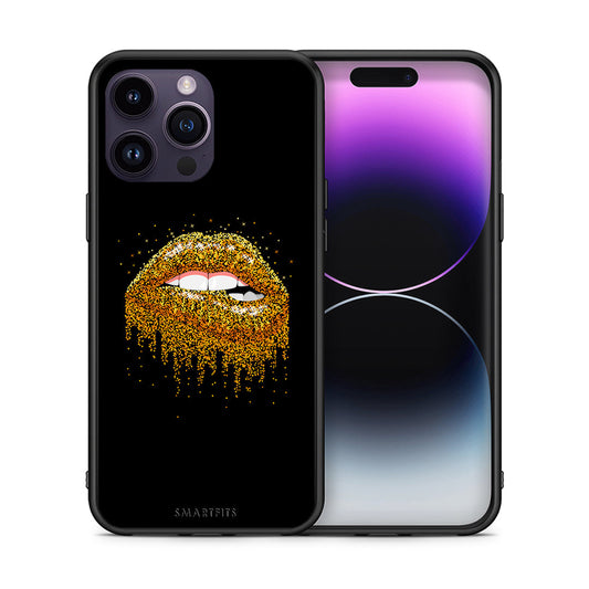 Θήκη iPhone 15 Pro Golden Valentine από τη Smartfits με σχέδιο στο πίσω μέρος και μαύρο περίβλημα | iPhone 15 Pro Golden Valentine case with colorful back and black bezels