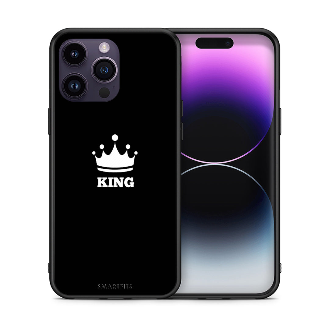 Θήκη iPhone 14 Pro King Valentine από τη Smartfits με σχέδιο στο πίσω μέρος και μαύρο περίβλημα | iPhone 14 Pro King Valentine case with colorful back and black bezels