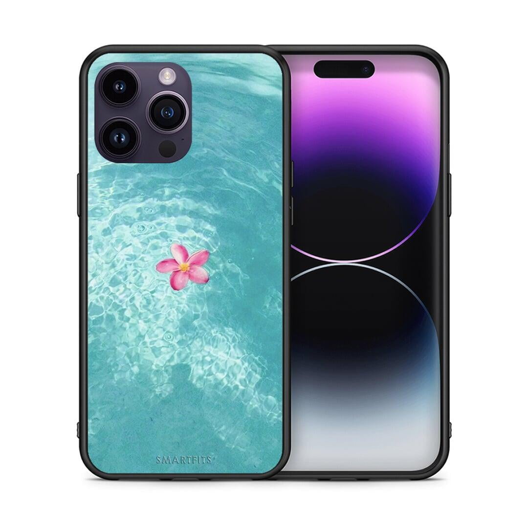 Θήκη iPhone 14 Pro Water Flower από τη Smartfits με σχέδιο στο πίσω μέρος και μαύρο περίβλημα | iPhone 14 Pro Water Flower case with colorful back and black bezels