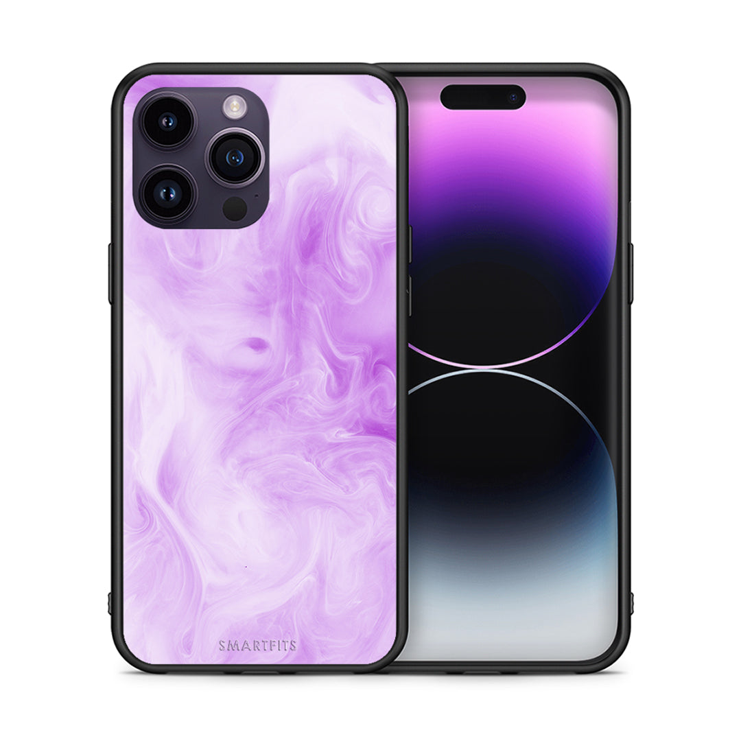 Θήκη iPhone 15 Pro Lavender Watercolor από τη Smartfits με σχέδιο στο πίσω μέρος και μαύρο περίβλημα | iPhone 15 Pro Lavender Watercolor case with colorful back and black bezels