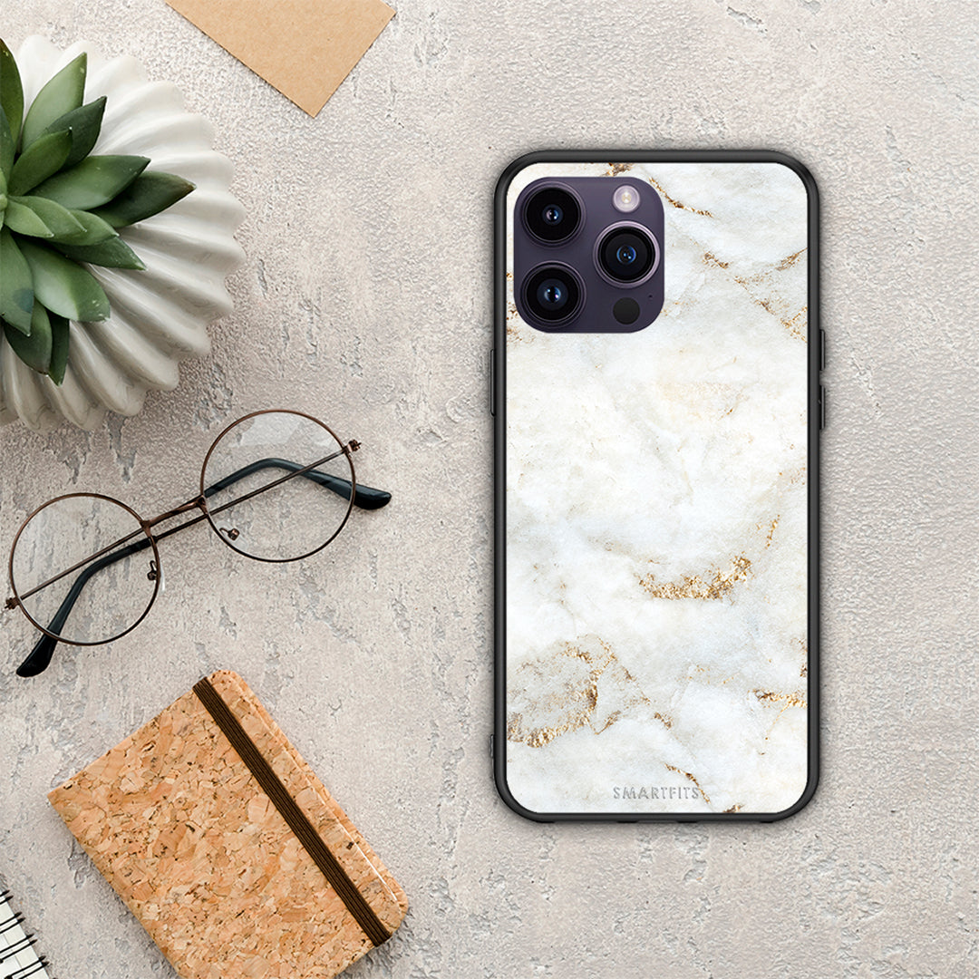 White Gold Marble - iPhone 14 Pro θήκη