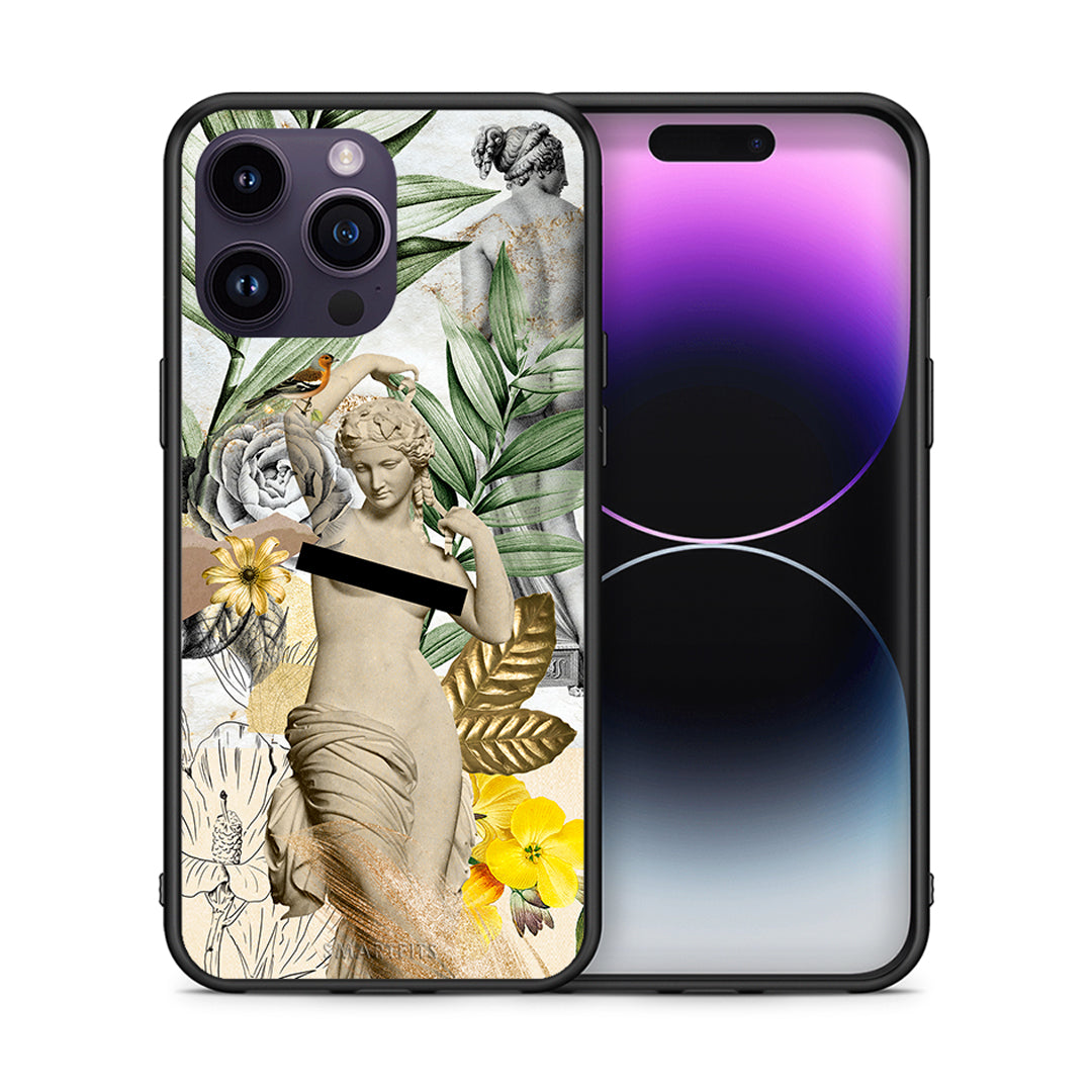 Θήκη iPhone 15 Pro Woman Statue από τη Smartfits με σχέδιο στο πίσω μέρος και μαύρο περίβλημα | iPhone 15 Pro Woman Statue case with colorful back and black bezels