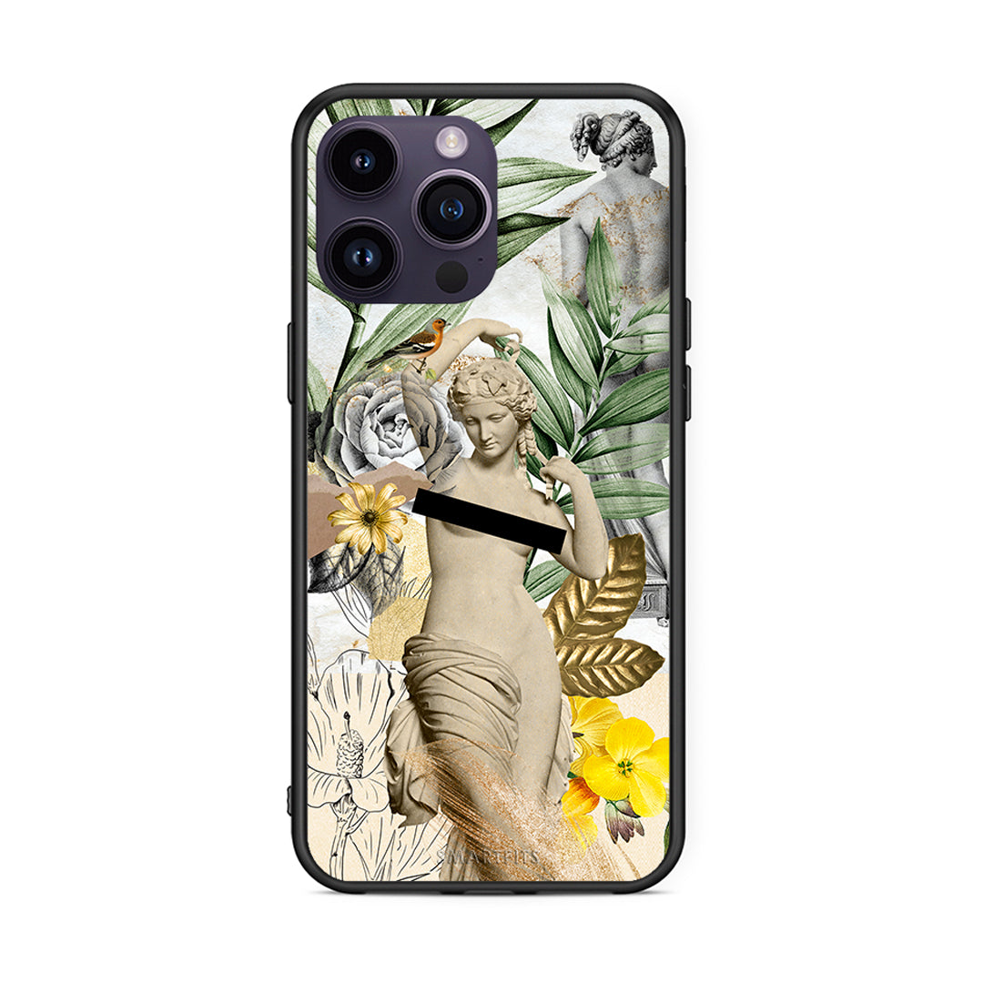 iPhone 14 Pro Woman Statue θήκη από τη Smartfits με σχέδιο στο πίσω μέρος και μαύρο περίβλημα | Smartphone case with colorful back and black bezels by Smartfits