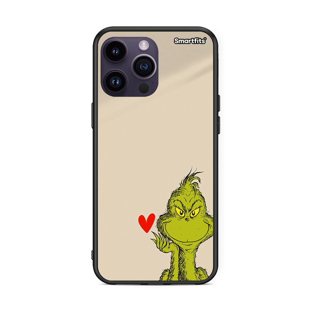 iPhone 15 Pro Xmas Grinch θήκη από τη Smartfits με σχέδιο στο πίσω μέρος και μαύρο περίβλημα | Smartphone case with colorful back and black bezels by Smartfits