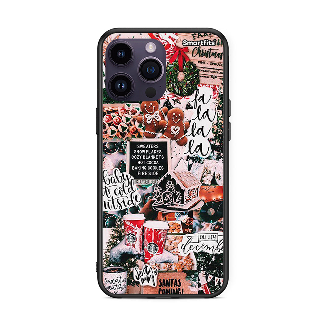 iPhone 14 Pro Xmas Habbits θήκη από τη Smartfits με σχέδιο στο πίσω μέρος και μαύρο περίβλημα | Smartphone case with colorful back and black bezels by Smartfits