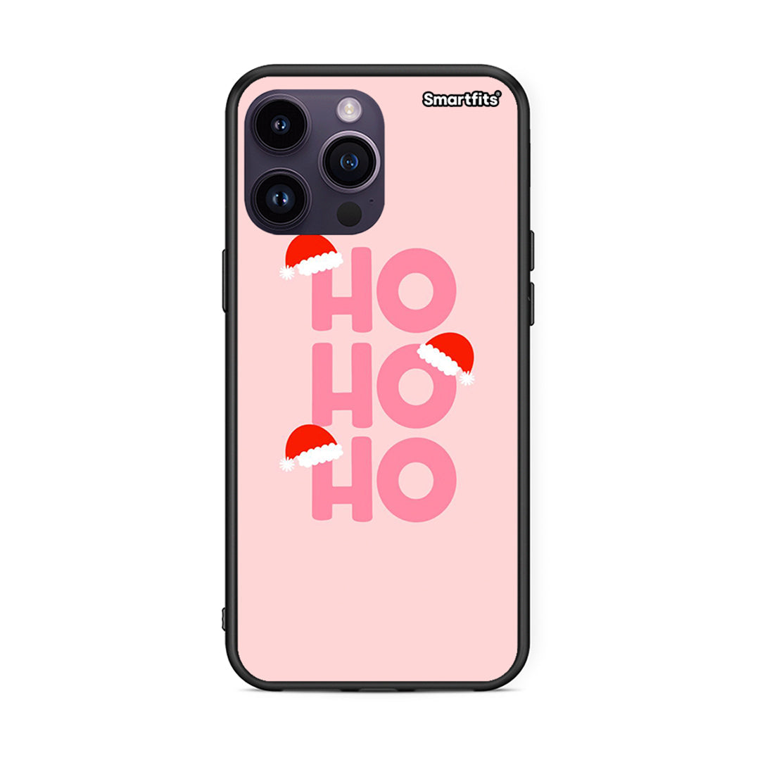 iPhone 15 Pro Xmas Ho Ho Ho θήκη από τη Smartfits με σχέδιο στο πίσω μέρος και μαύρο περίβλημα | Smartphone case with colorful back and black bezels by Smartfits