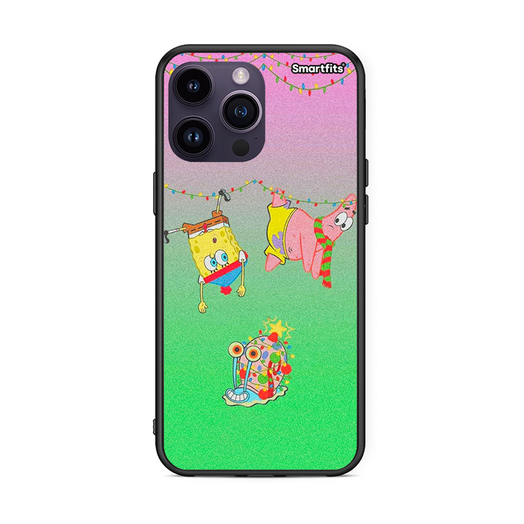 iPhone 14 Pro Xmas Lights θήκη από τη Smartfits με σχέδιο στο πίσω μέρος και μαύρο περίβλημα | Smartphone case with colorful back and black bezels by Smartfits