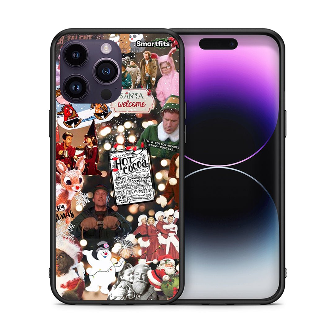 Θήκη iPhone 15 Pro Xmas Movies από τη Smartfits με σχέδιο στο πίσω μέρος και μαύρο περίβλημα | iPhone 15 Pro Xmas Movies case with colorful back and black bezels