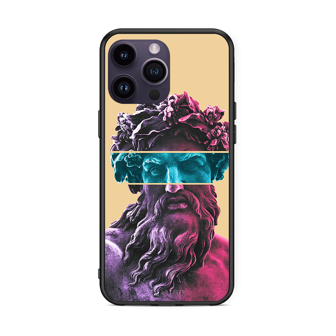 iPhone 14 Pro Zeus Art Θήκη Αγίου Βαλεντίνου από τη Smartfits με σχέδιο στο πίσω μέρος και μαύρο περίβλημα | Smartphone case with colorful back and black bezels by Smartfits