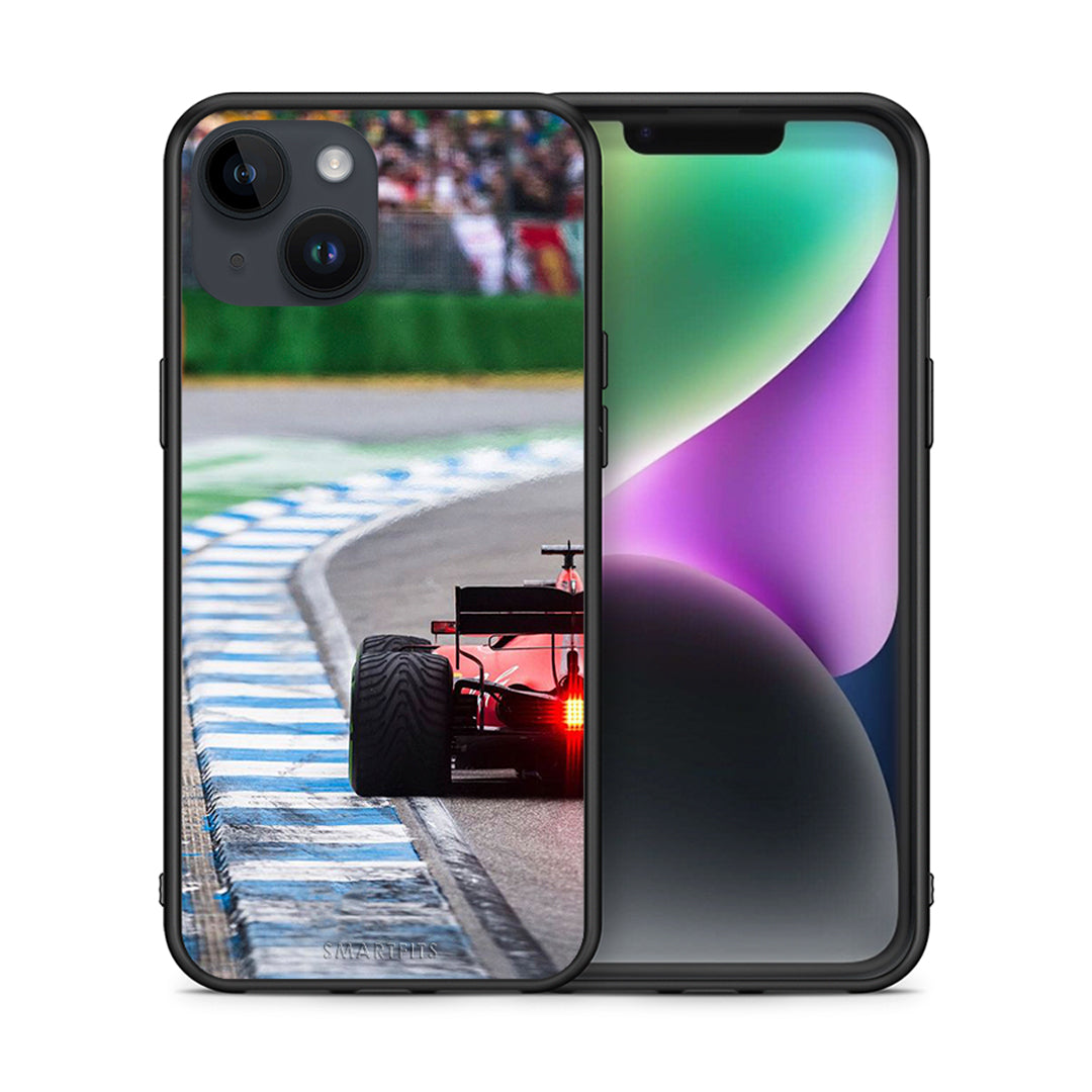 Θήκη iPhone 14 Racing Vibes από τη Smartfits με σχέδιο στο πίσω μέρος και μαύρο περίβλημα | iPhone 14 Racing Vibes case with colorful back and black bezels