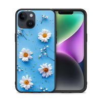 Thumbnail for Θήκη iPhone 14 Real Daisies από τη Smartfits με σχέδιο στο πίσω μέρος και μαύρο περίβλημα | iPhone 14 Real Daisies case with colorful back and black bezels