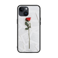 Thumbnail for iPhone 14 Red Rose θήκη από τη Smartfits με σχέδιο στο πίσω μέρος και μαύρο περίβλημα | Smartphone case with colorful back and black bezels by Smartfits