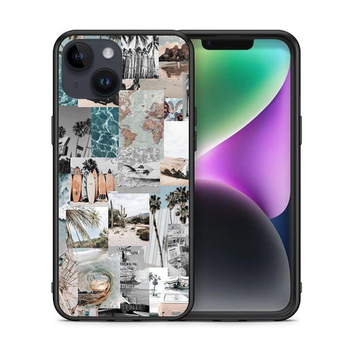 Θήκη iPhone 14 Retro Beach Life από τη Smartfits με σχέδιο στο πίσω μέρος και μαύρο περίβλημα | iPhone 14 Retro Beach Life case with colorful back and black bezels