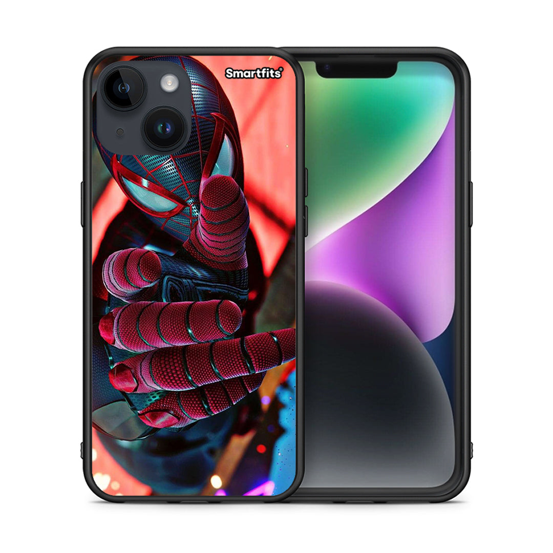 Θήκη iPhone 14 Spider Hand από τη Smartfits με σχέδιο στο πίσω μέρος και μαύρο περίβλημα | iPhone 14 Spider Hand case with colorful back and black bezels