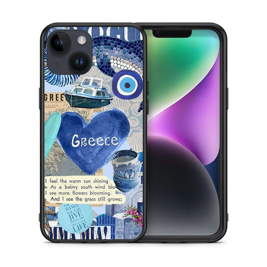 Θήκη iPhone 14 Summer In Greece από τη Smartfits με σχέδιο στο πίσω μέρος και μαύρο περίβλημα | iPhone 14 Summer In Greece case with colorful back and black bezels