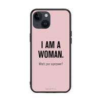 Thumbnail for iPhone 14 Superpower Woman θήκη από τη Smartfits με σχέδιο στο πίσω μέρος και μαύρο περίβλημα | Smartphone case with colorful back and black bezels by Smartfits