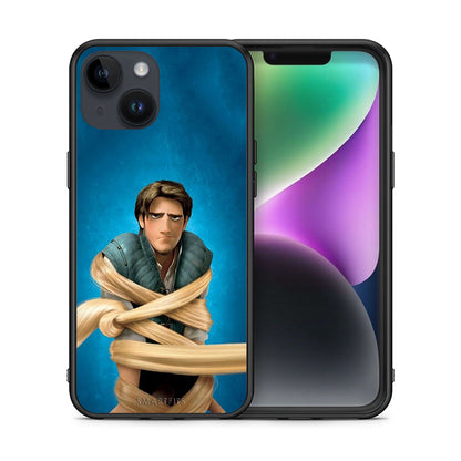Θήκη Αγίου Βαλεντίνου iPhone 14 Tangled 1 από τη Smartfits με σχέδιο στο πίσω μέρος και μαύρο περίβλημα | iPhone 14 Tangled 1 case with colorful back and black bezels