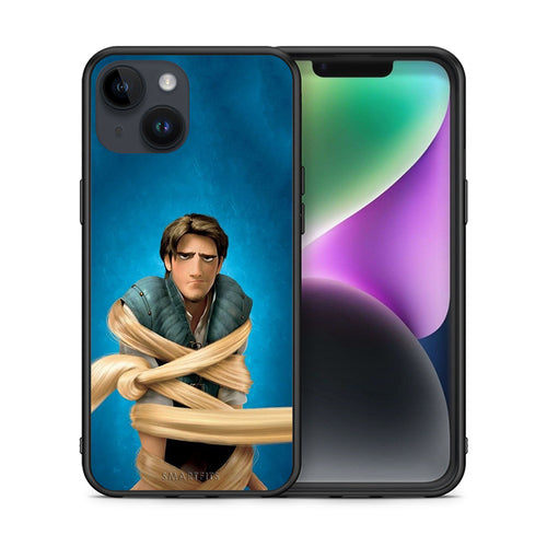 Θήκη Αγίου Βαλεντίνου iPhone 14 Tangled 1 από τη Smartfits με σχέδιο στο πίσω μέρος και μαύρο περίβλημα | iPhone 14 Tangled 1 case with colorful back and black bezels