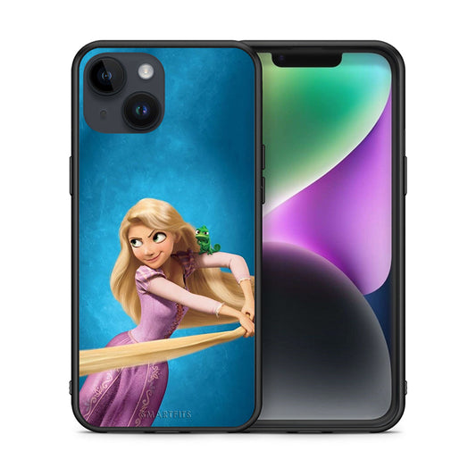 Θήκη Αγίου Βαλεντίνου iPhone 15 Tangled 2 από τη Smartfits με σχέδιο στο πίσω μέρος και μαύρο περίβλημα | iPhone 15 Tangled 2 case with colorful back and black bezels