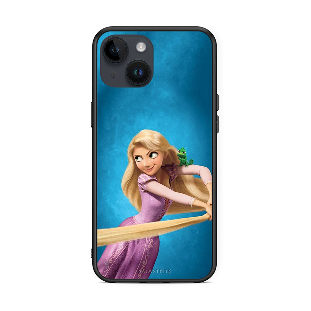 iPhone 15 Tangled 2 Θήκη Αγίου Βαλεντίνου από τη Smartfits με σχέδιο στο πίσω μέρος και μαύρο περίβλημα | Smartphone case with colorful back and black bezels by Smartfits