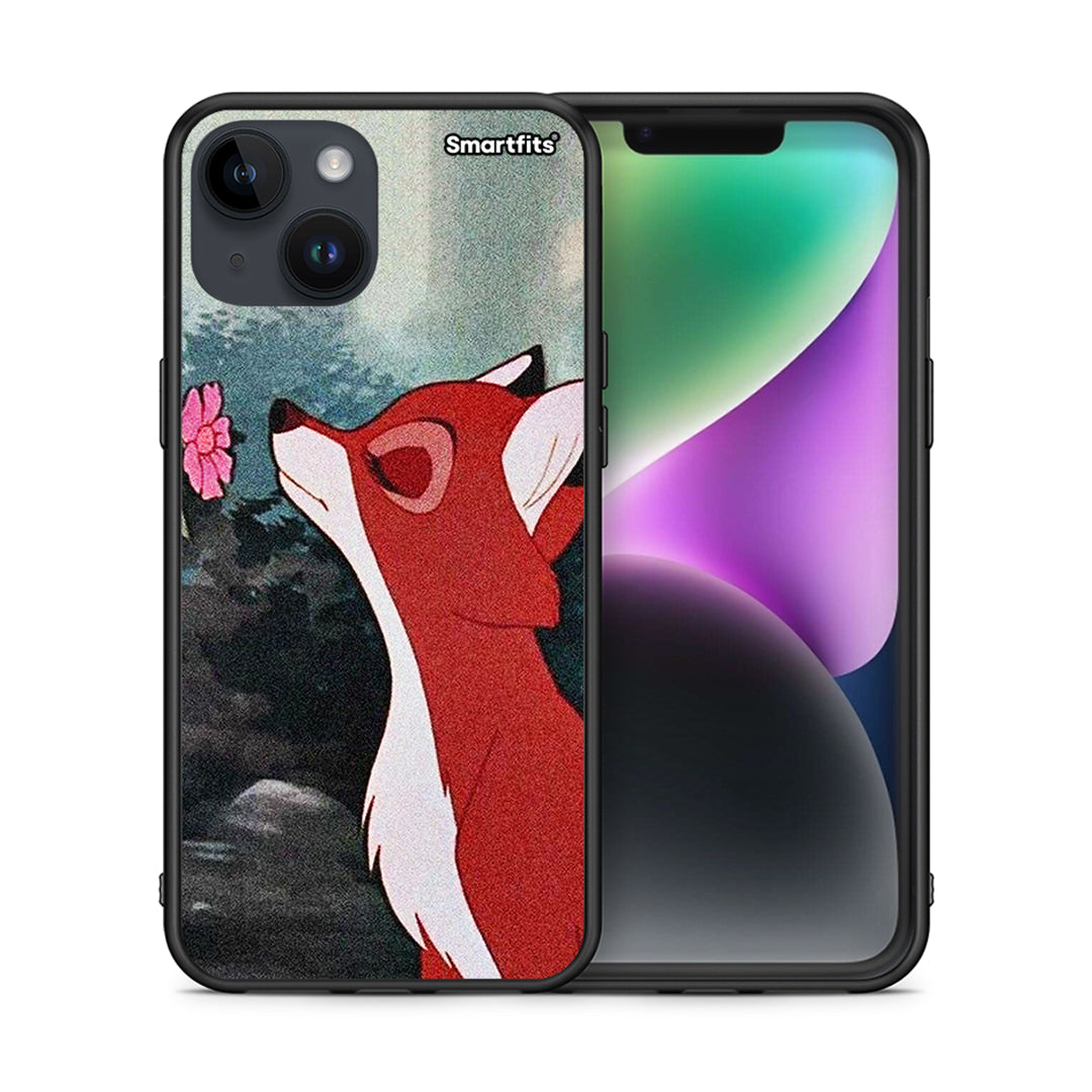 Θήκη iPhone 15 Tod And Vixey Love 2 από τη Smartfits με σχέδιο στο πίσω μέρος και μαύρο περίβλημα | iPhone 15 Tod And Vixey Love 2 case with colorful back and black bezels