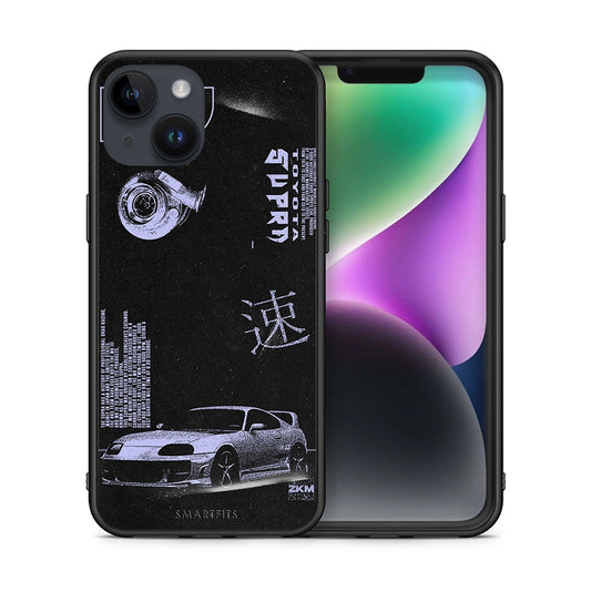 Θήκη Αγίου Βαλεντίνου iPhone 15 Tokyo Drift από τη Smartfits με σχέδιο στο πίσω μέρος και μαύρο περίβλημα | iPhone 15 Tokyo Drift case with colorful back and black bezels