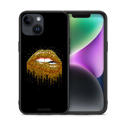 Θήκη iPhone 15 Golden Valentine από τη Smartfits με σχέδιο στο πίσω μέρος και μαύρο περίβλημα | iPhone 15 Golden Valentine case with colorful back and black bezels