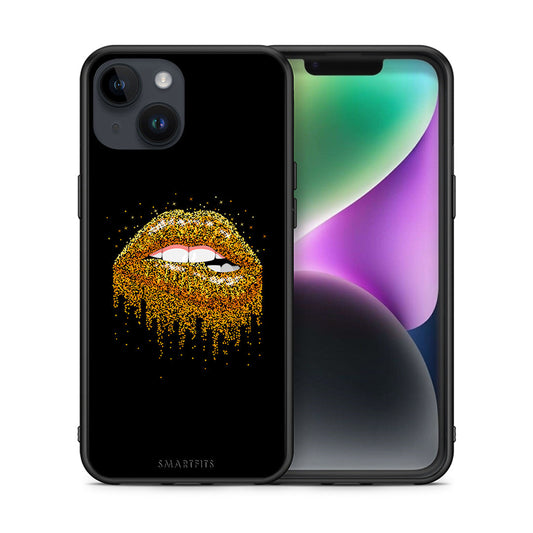 Θήκη iPhone 15 Golden Valentine από τη Smartfits με σχέδιο στο πίσω μέρος και μαύρο περίβλημα | iPhone 15 Golden Valentine case with colorful back and black bezels