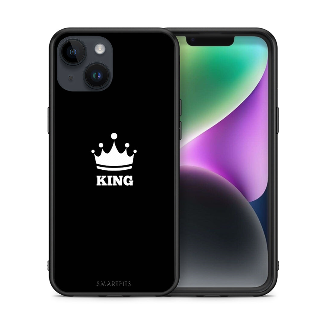 Θήκη iPhone 14 King Valentine από τη Smartfits με σχέδιο στο πίσω μέρος και μαύρο περίβλημα | iPhone 14 King Valentine case with colorful back and black bezels