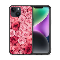 Thumbnail for Θήκη iPhone 14 RoseGarden Valentine από τη Smartfits με σχέδιο στο πίσω μέρος και μαύρο περίβλημα | iPhone 14 RoseGarden Valentine case with colorful back and black bezels