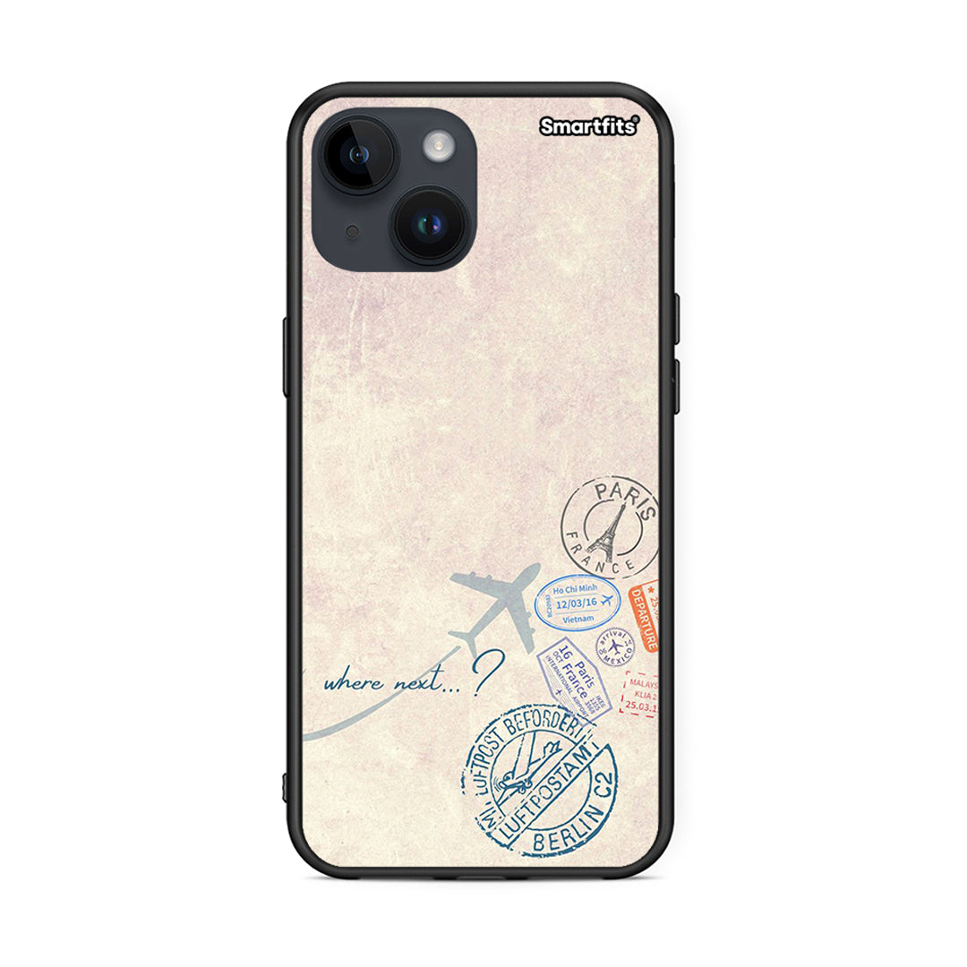 iPhone 15 Where Next Θήκη από τη Smartfits με σχέδιο στο πίσω μέρος και μαύρο περίβλημα | Smartphone case with colorful back and black bezels by Smartfits