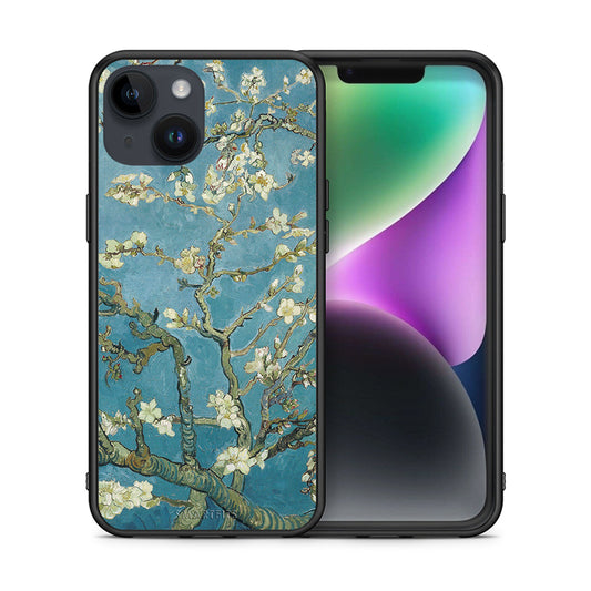 Θήκη iPhone 14 White Blossoms από τη Smartfits με σχέδιο στο πίσω μέρος και μαύρο περίβλημα | iPhone 14 White Blossoms case with colorful back and black bezels