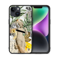 Thumbnail for Θήκη iPhone 14 Woman Statue από τη Smartfits με σχέδιο στο πίσω μέρος και μαύρο περίβλημα | iPhone 14 Woman Statue case with colorful back and black bezels