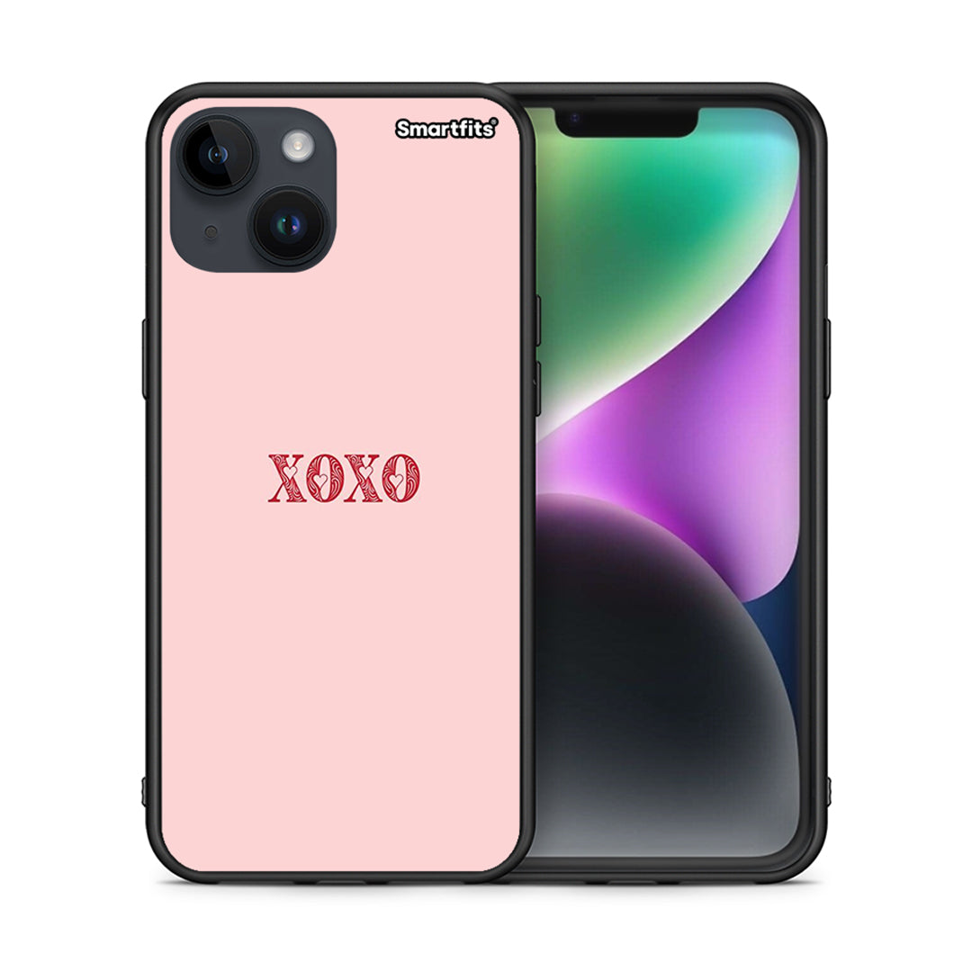 Θήκη iPhone 14 XOXO Love από τη Smartfits με σχέδιο στο πίσω μέρος και μαύρο περίβλημα | iPhone 14 XOXO Love case with colorful back and black bezels