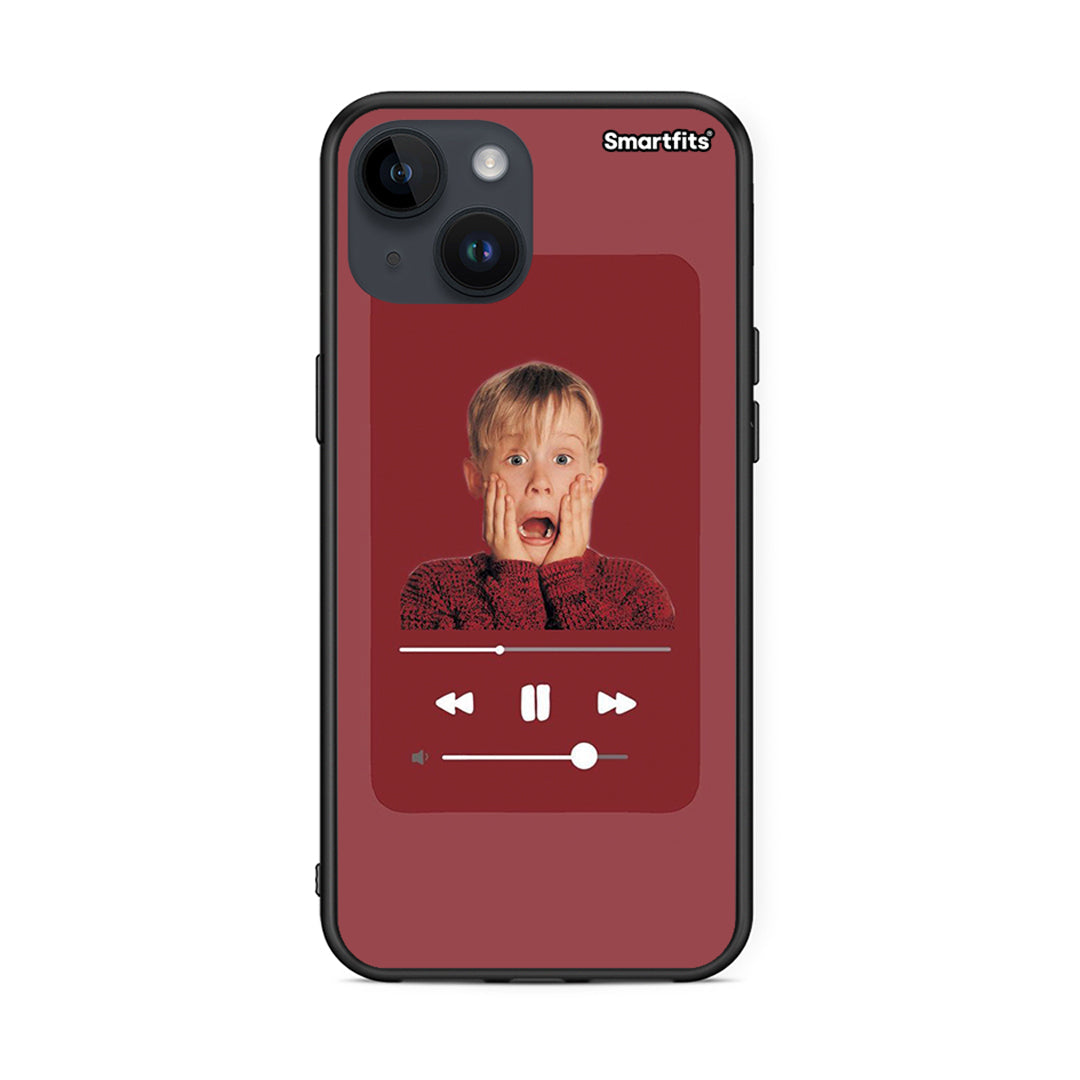 iPhone 15 Xmas Alone Music θήκη από τη Smartfits με σχέδιο στο πίσω μέρος και μαύρο περίβλημα | Smartphone case with colorful back and black bezels by Smartfits