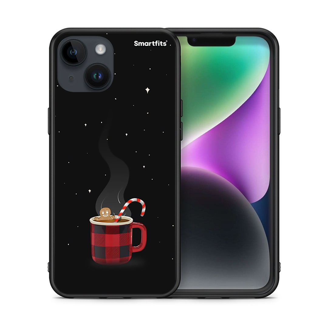 Θήκη iPhone 15 Xmas Bathing από τη Smartfits με σχέδιο στο πίσω μέρος και μαύρο περίβλημα | iPhone 15 Xmas Bathing case with colorful back and black bezels
