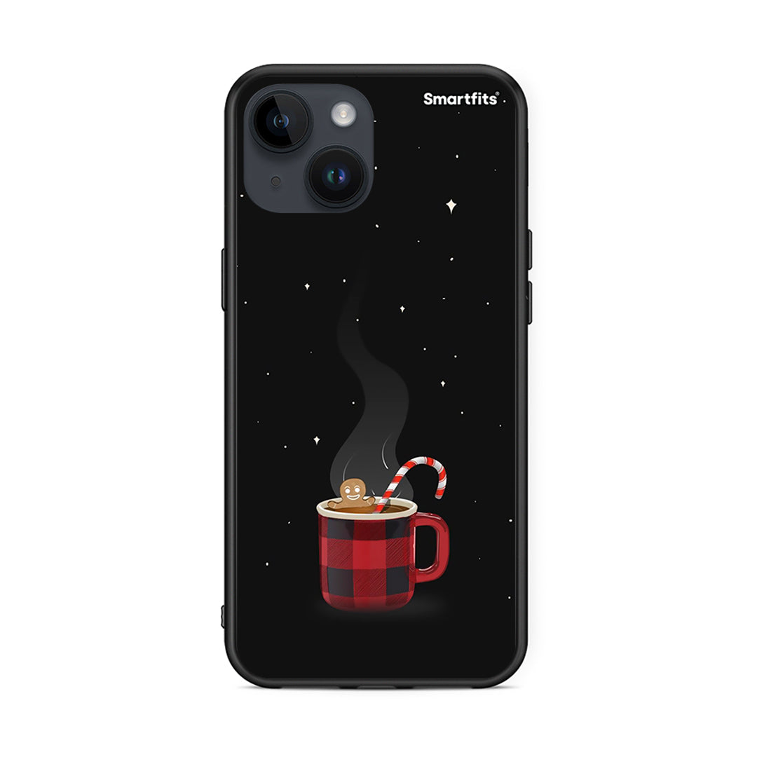 iPhone 15 Xmas Bathing θήκη από τη Smartfits με σχέδιο στο πίσω μέρος και μαύρο περίβλημα | Smartphone case with colorful back and black bezels by Smartfits