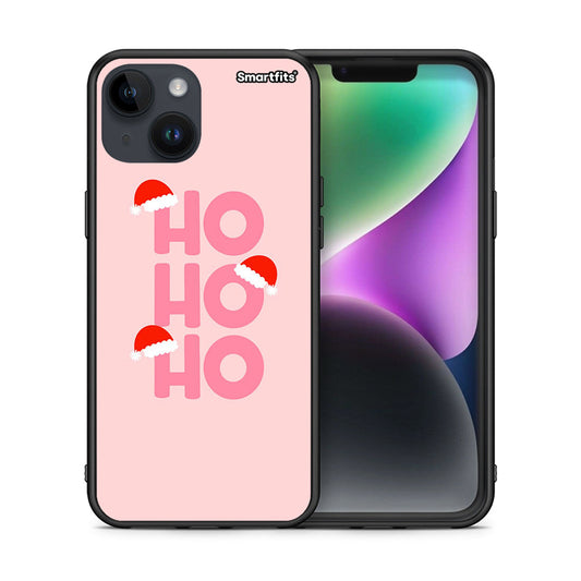 Θήκη iPhone 14 Xmas Ho Ho Ho από τη Smartfits με σχέδιο στο πίσω μέρος και μαύρο περίβλημα | iPhone 14 Xmas Ho Ho Ho case with colorful back and black bezels