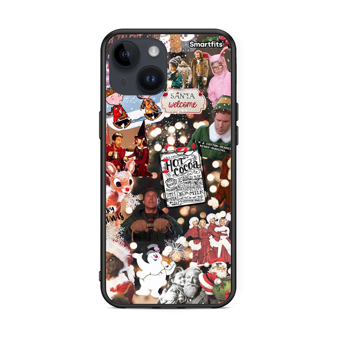 iPhone 14 Xmas Movies θήκη από τη Smartfits με σχέδιο στο πίσω μέρος και μαύρο περίβλημα | Smartphone case with colorful back and black bezels by Smartfits