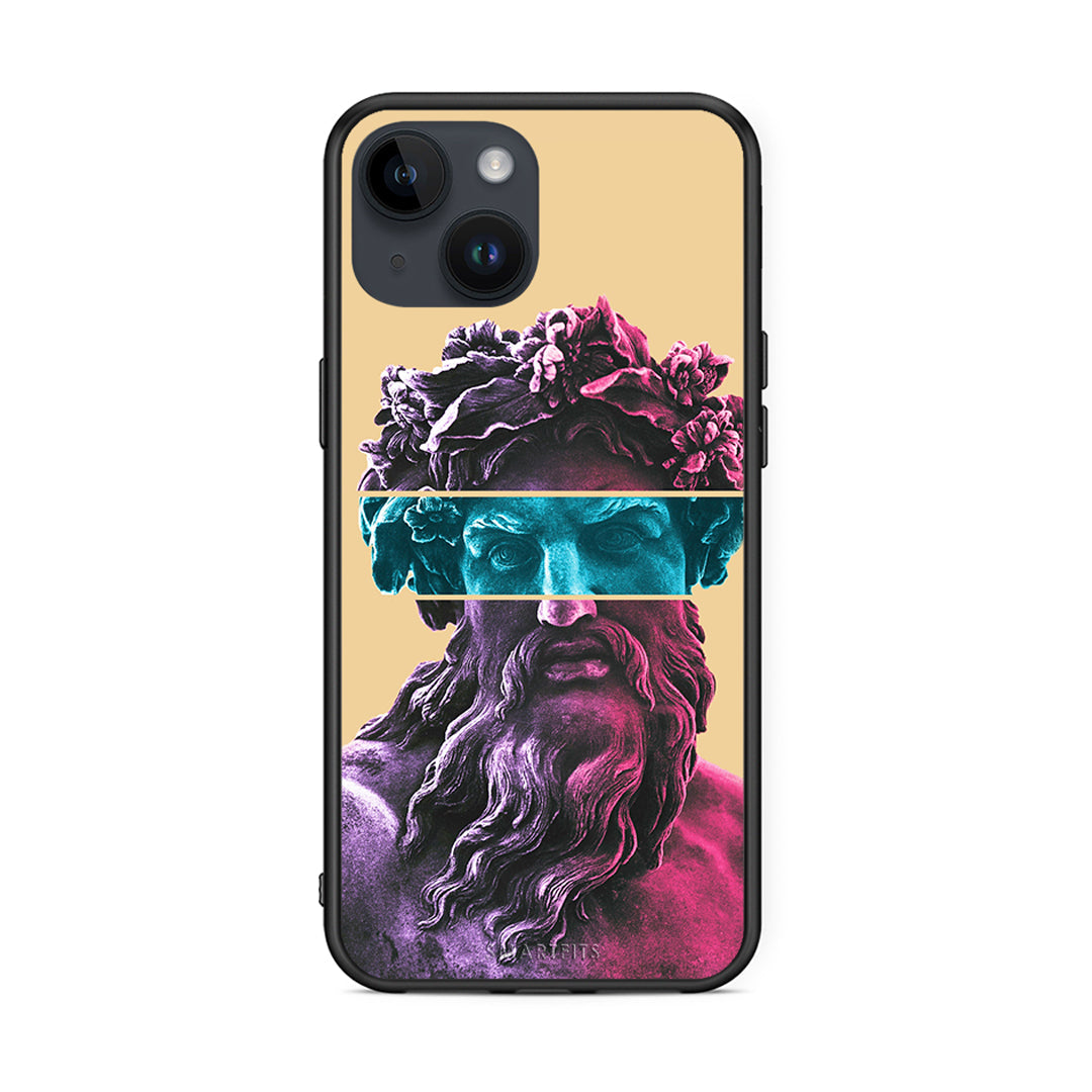 iPhone 15 Zeus Art Θήκη Αγίου Βαλεντίνου από τη Smartfits με σχέδιο στο πίσω μέρος και μαύρο περίβλημα | Smartphone case with colorful back and black bezels by Smartfits