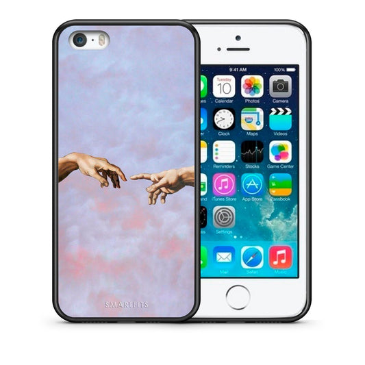Θήκη iPhone 5/5s/SE Adam Hand από τη Smartfits με σχέδιο στο πίσω μέρος και μαύρο περίβλημα | iPhone 5/5s/SE Adam Hand case with colorful back and black bezels