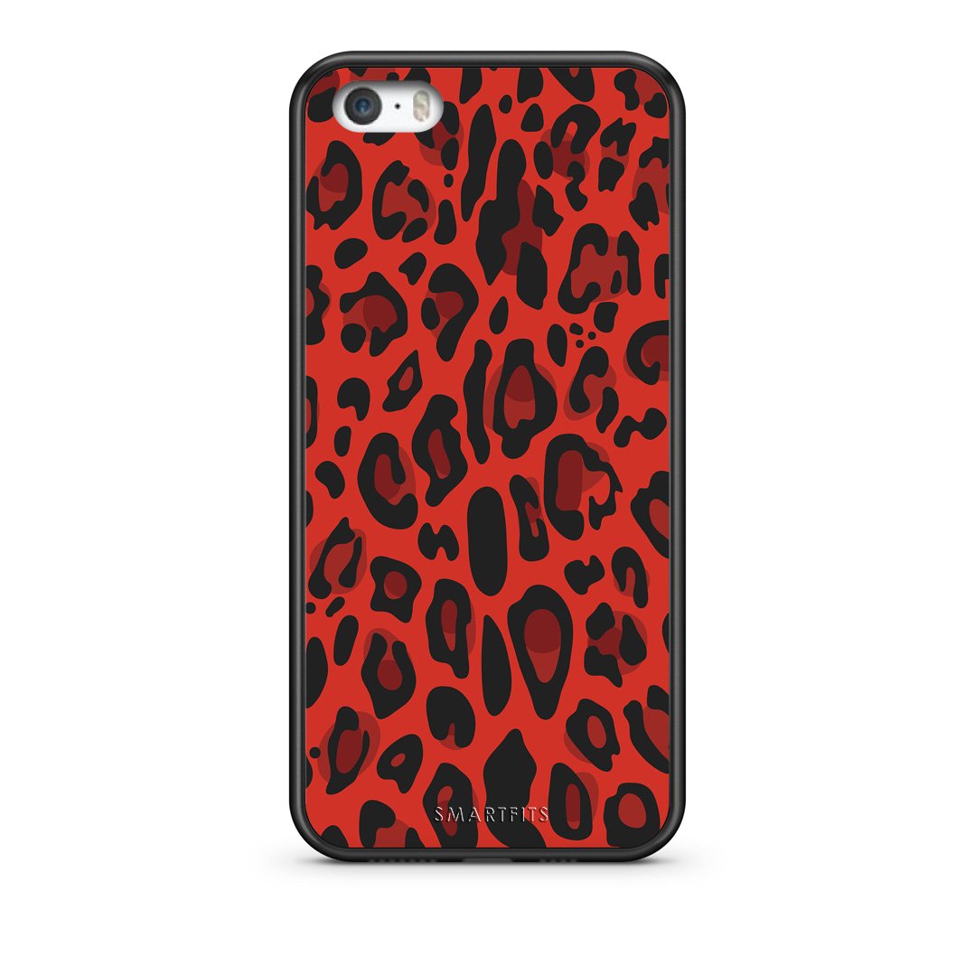4 - iPhone 5/5s/SE Red Leopard Animal case, cover, bumper