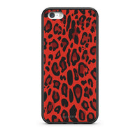 Thumbnail for 4 - iPhone 5/5s/SE Red Leopard Animal case, cover, bumper