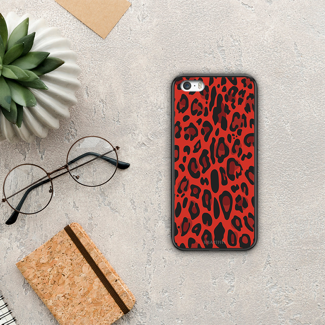 Animal Red Leopard - iPhone 5 / 5s / SE θήκη