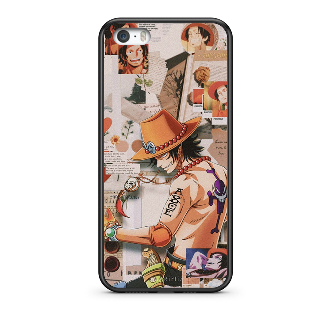 iPhone 5/5s/SE Anime Collage θήκη από τη Smartfits με σχέδιο στο πίσω μέρος και μαύρο περίβλημα | Smartphone case with colorful back and black bezels by Smartfits