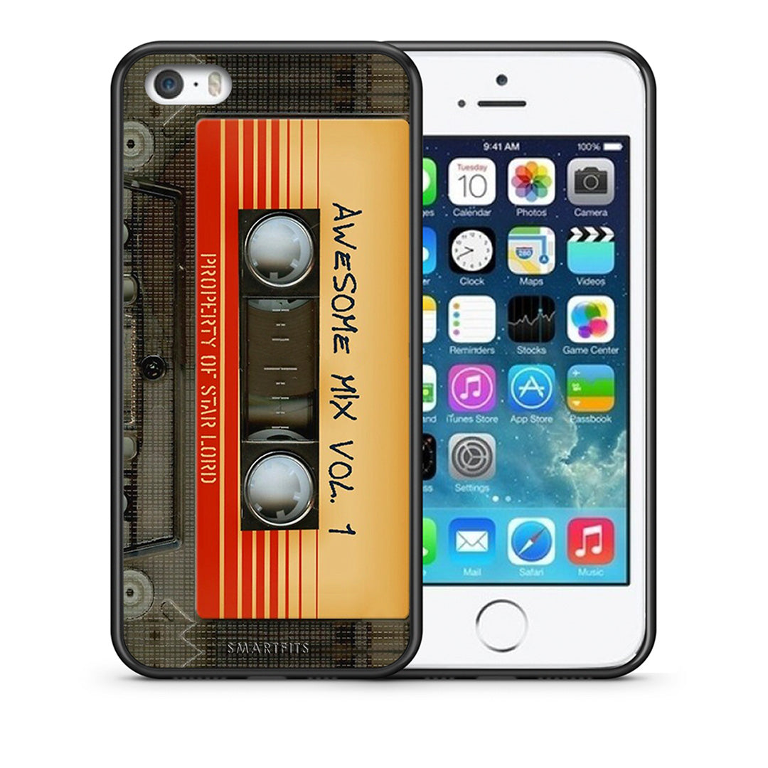 Θήκη iPhone 5/5s/SE Awesome Mix από τη Smartfits με σχέδιο στο πίσω μέρος και μαύρο περίβλημα | iPhone 5/5s/SE Awesome Mix case with colorful back and black bezels