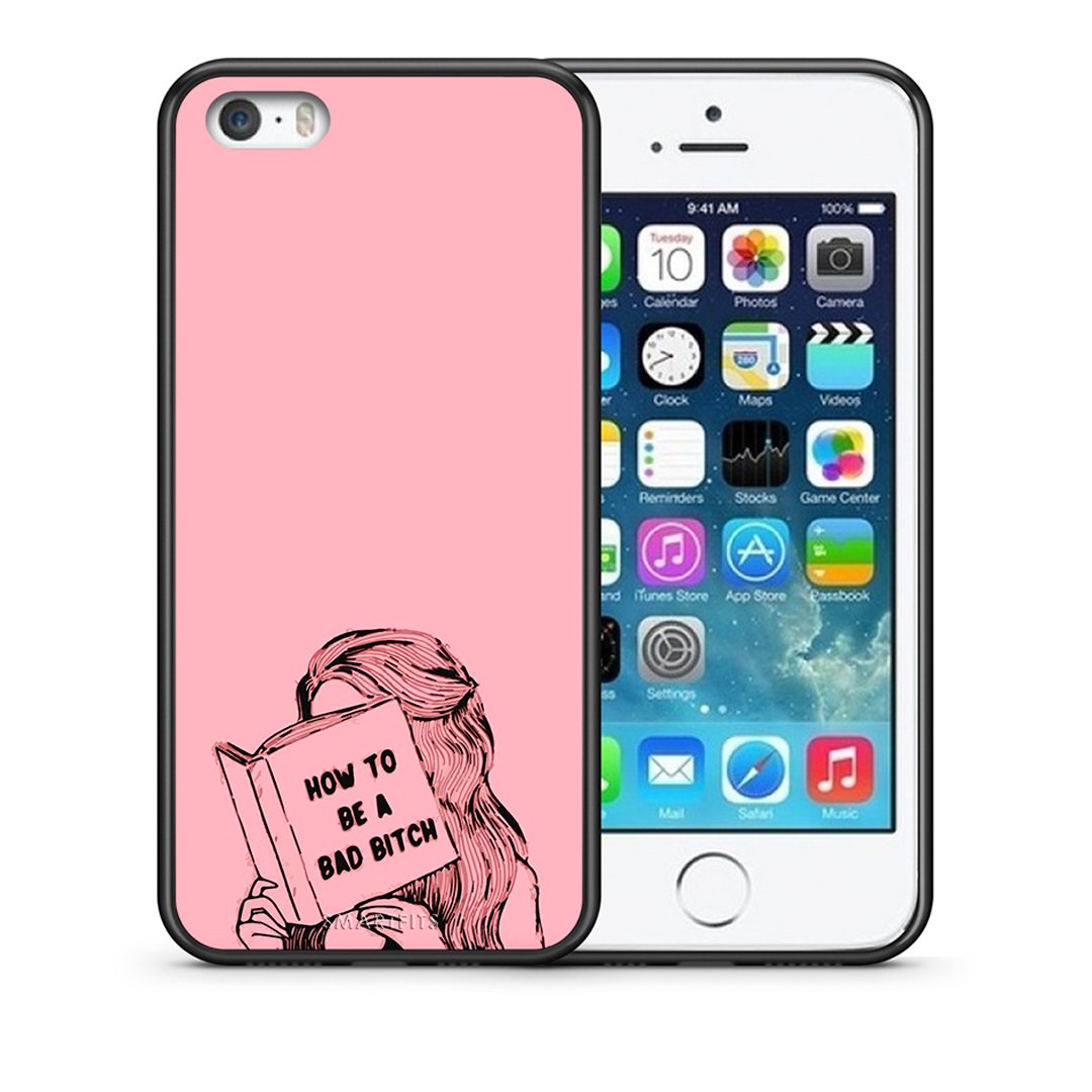 Θήκη iPhone 5/5s/SE Bad Bitch από τη Smartfits με σχέδιο στο πίσω μέρος και μαύρο περίβλημα | iPhone 5/5s/SE Bad Bitch case with colorful back and black bezels