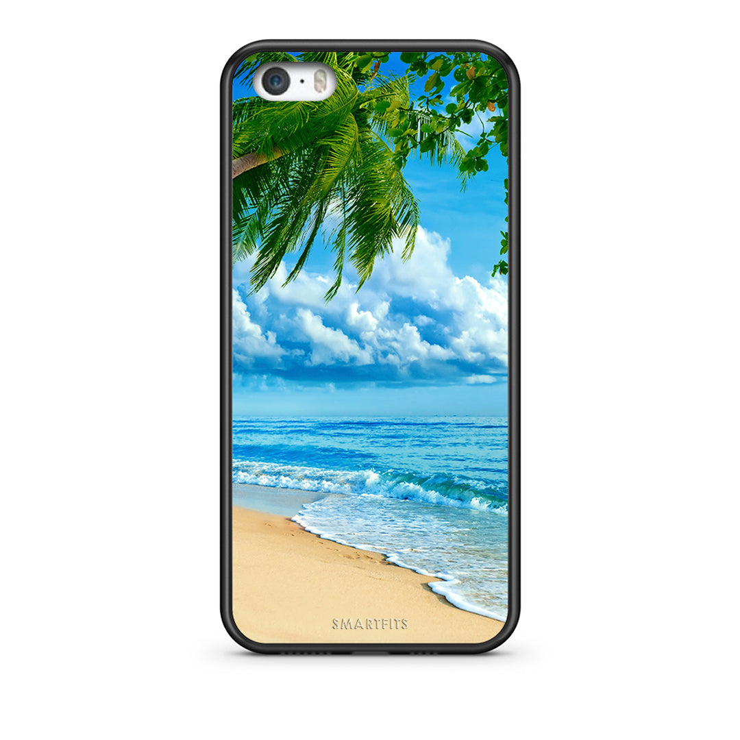 iPhone 5/5s/SE Beautiful Beach θήκη από τη Smartfits με σχέδιο στο πίσω μέρος και μαύρο περίβλημα | Smartphone case with colorful back and black bezels by Smartfits
