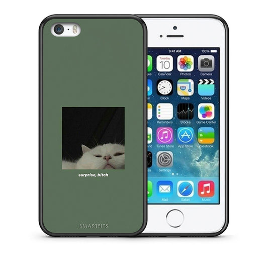 Θήκη iPhone 5/5s/SE Bitch Surprise από τη Smartfits με σχέδιο στο πίσω μέρος και μαύρο περίβλημα | iPhone 5/5s/SE Bitch Surprise case with colorful back and black bezels
