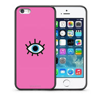 Thumbnail for Θήκη iPhone 5/5s/SE Blue Eye Pink από τη Smartfits με σχέδιο στο πίσω μέρος και μαύρο περίβλημα | iPhone 5/5s/SE Blue Eye Pink case with colorful back and black bezels